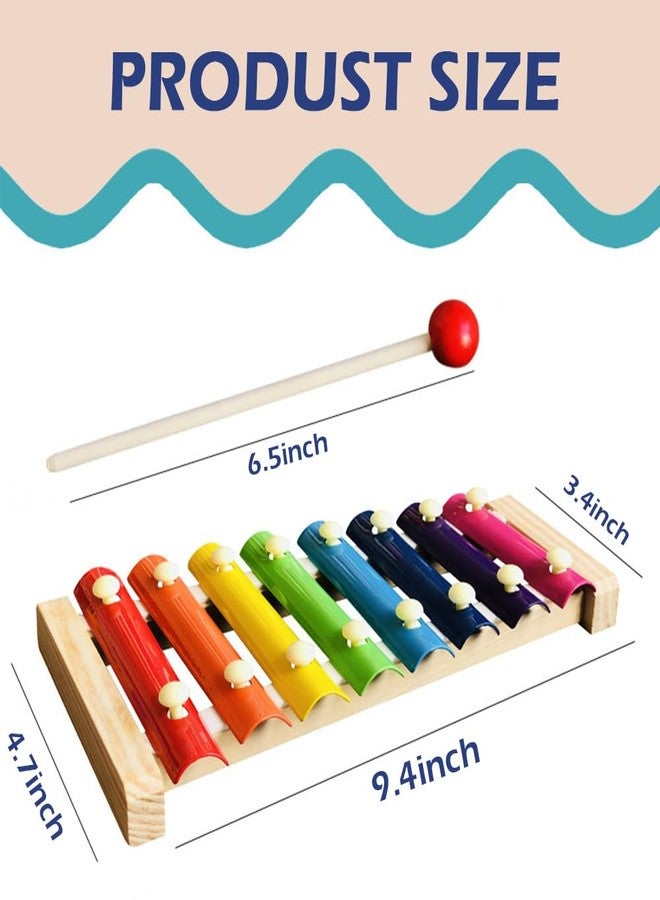 Liyujuping Xylophone for Toddlers, Baby Xylophone with 2 Safe Wooden Mallets and 8 Diatonic Keys, Toddler Musical Instruments Toys for Educational & Preschool Learning - Image 4